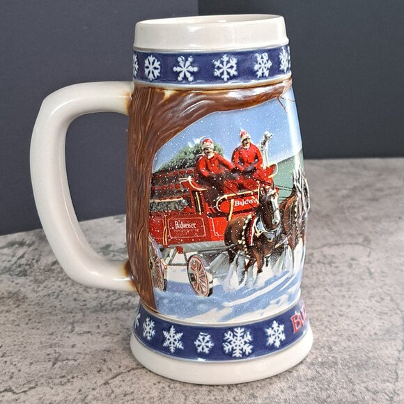 Budweiser Lighting the Way Home 1995 Holiday Stein - Picture 3 of 16